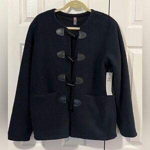 Mono B Black Toggle Teddy Jacket NWT